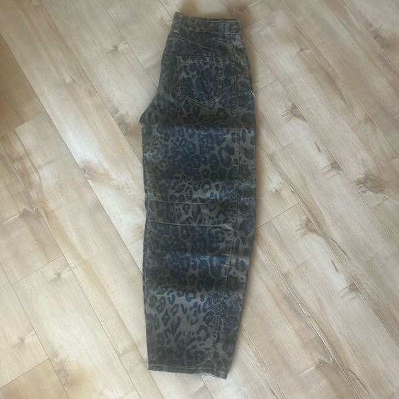 Amazon Denim - Amazon Leopard Print Flare Jeans - Black and Brown